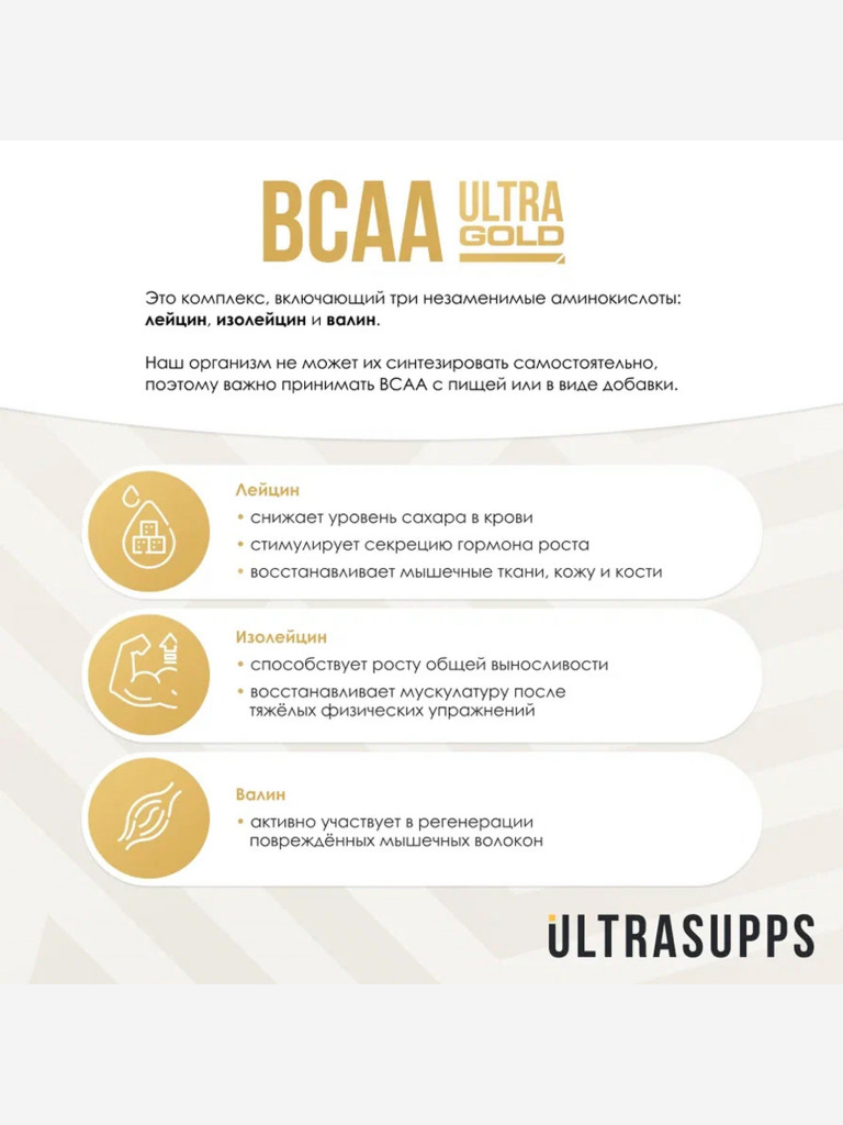 Аминокислоты BCAA 2:1:1 Ultrasupps "Малина", 300 г