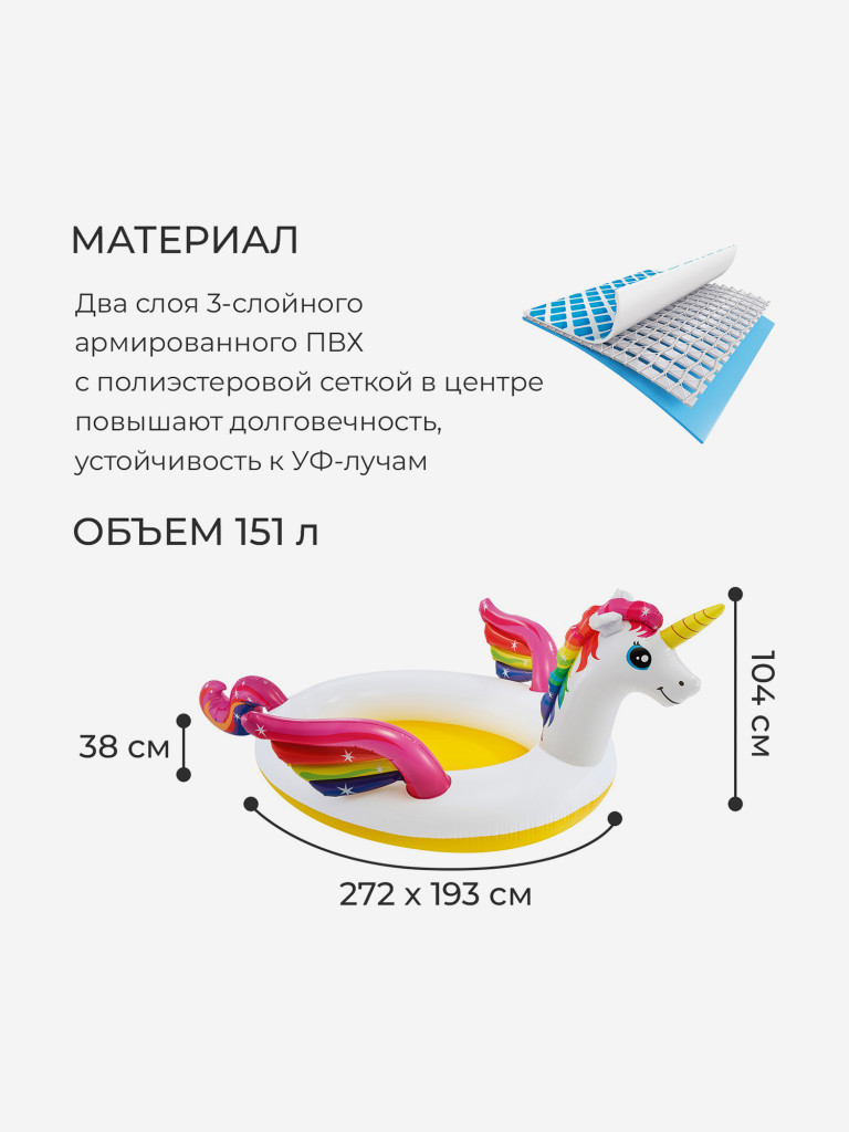 Детский бассейн Intex 57441 Волшебный Единорог 2+
