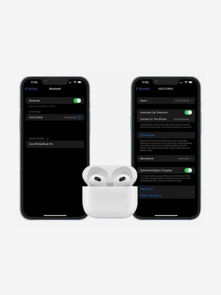 Беспроводные наушники TWS Bluetooth гарнитура HOCO EW43 BT 5.3, вкладыши белый
