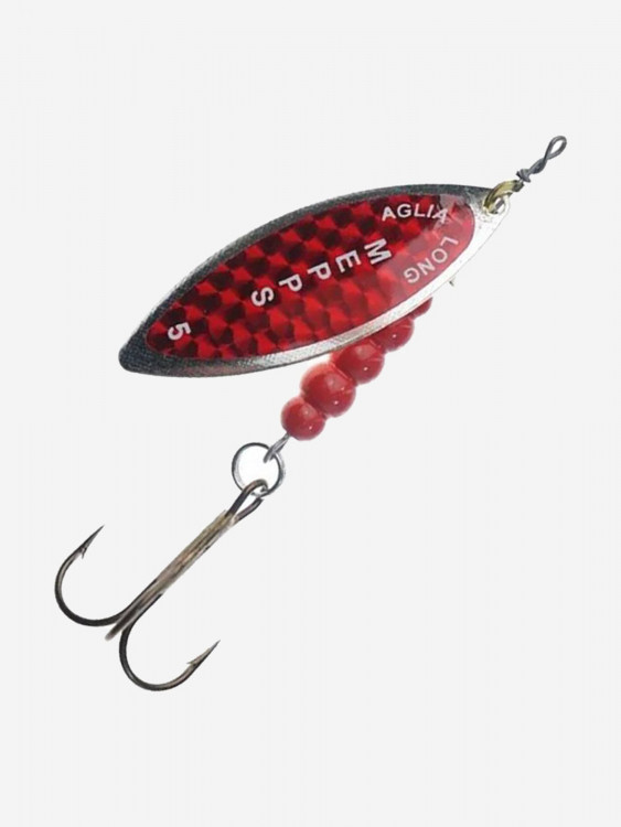 Блесна для рыбалки вертушка Mepps AGLIA LONG REDBO, 5, SILVER, 1 штука