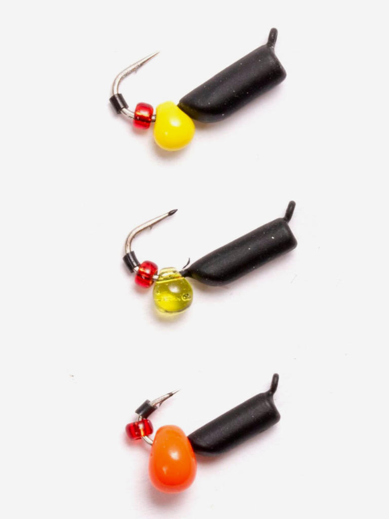 Мормышки вольфрамовые Lucky John с петелькой 3шт набор СТОЛБИК безнасадочный блистер