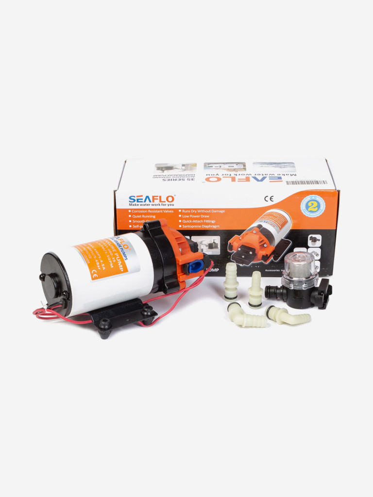 Помпа водоподающая SeaFlo мембранная, 24V, 5.5 л/мин, 5.5 BAR, 80 PSI
