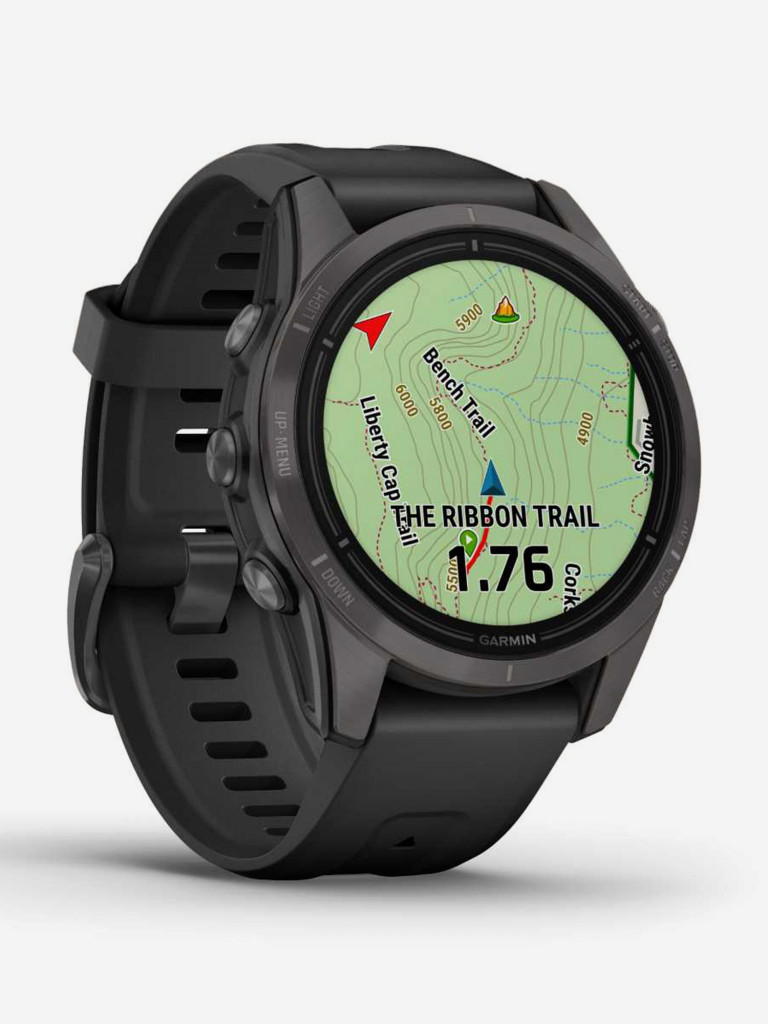 Спортивные часы Garmin EPIX PRO (Gen 2) Sapphire Edition 42 мм, титановый, угольно-серый, DLC, черный ремешок