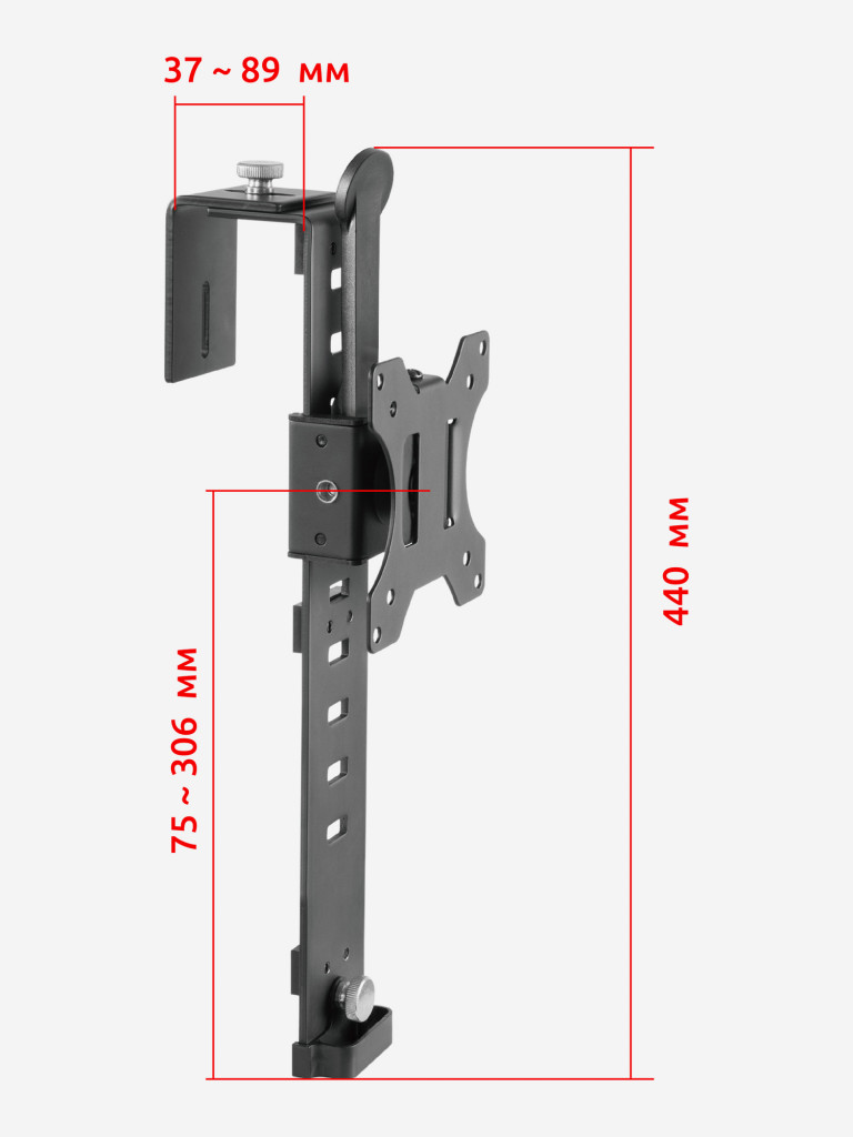 UNITEKI FN1335PART Кронштейн для монитора с навеской на перегородку, диагональ 13-35", с функцией перемещения в вертикальной плоскости и функцией портретно-альбомной ориентации экрана