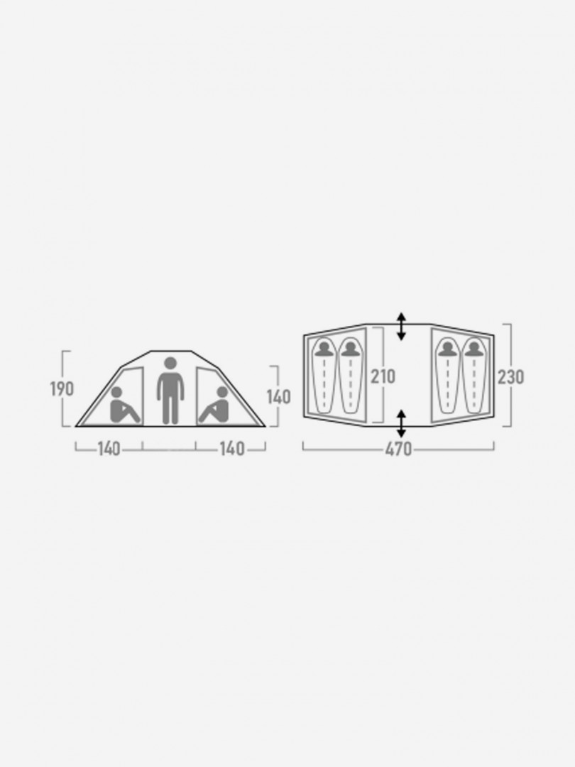 фото Палатка 4-местная outventure hudson 4 alternative, бежевый