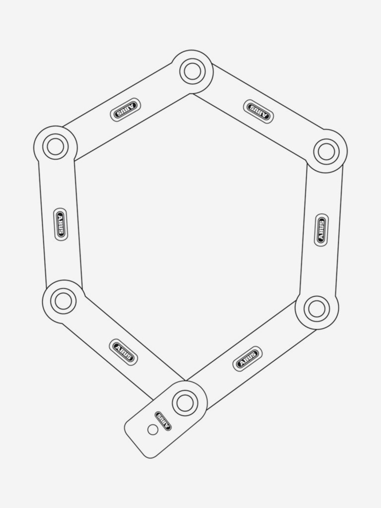 ABUS замок велосипедный унисекс Bordo uGrip 5700/80 черный, складной 80см, под ключ, ур.7