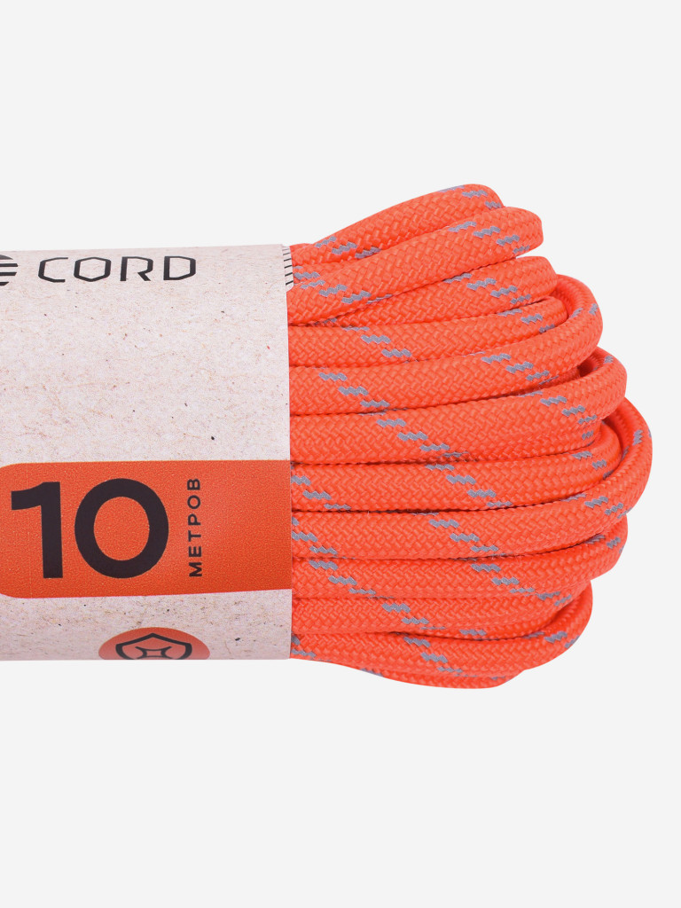 Паракорд 550 T-Gear x CORD nylon 10м световозвращающий (Neon Orange)