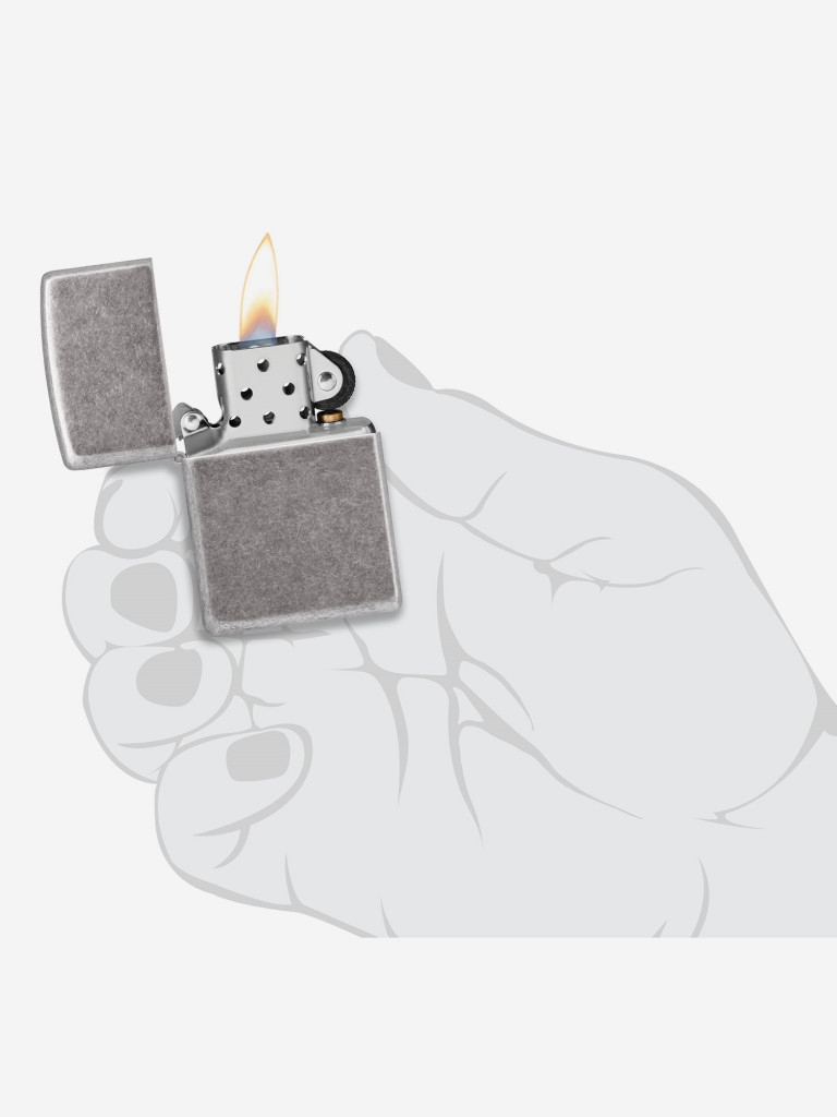 Зажигалка бензиновая ZIPPO 121FB Classic Antique Silver Plate