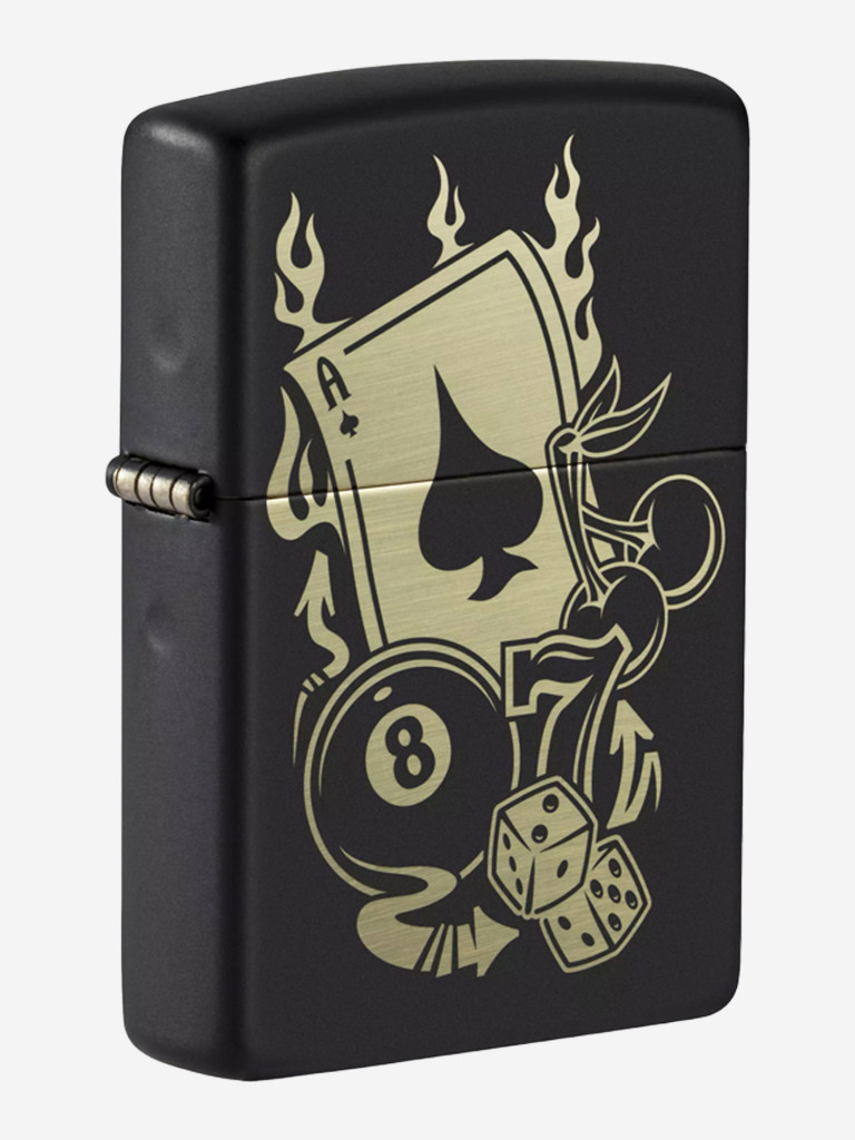 Зажигалка Zippo Gambling Design Black Matte