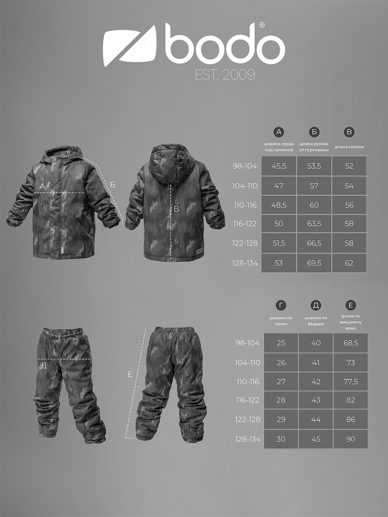 Костюм мембранный утепленный для мальчиков bodo