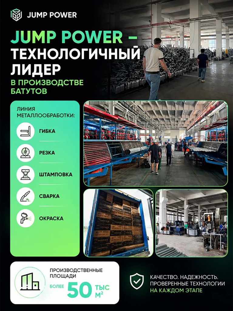 Каркасный батут Jump Power 10 ft Pro Inside Basket Green