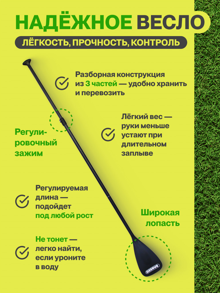 Сапборд надувной двухслойный OZERUS серия PRO 10.6'