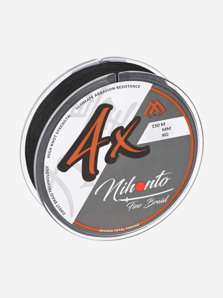 Плетеный шнур Mikado NIHONTO FINE BRAID 0,18 black (150 м) - 14.40 кг.