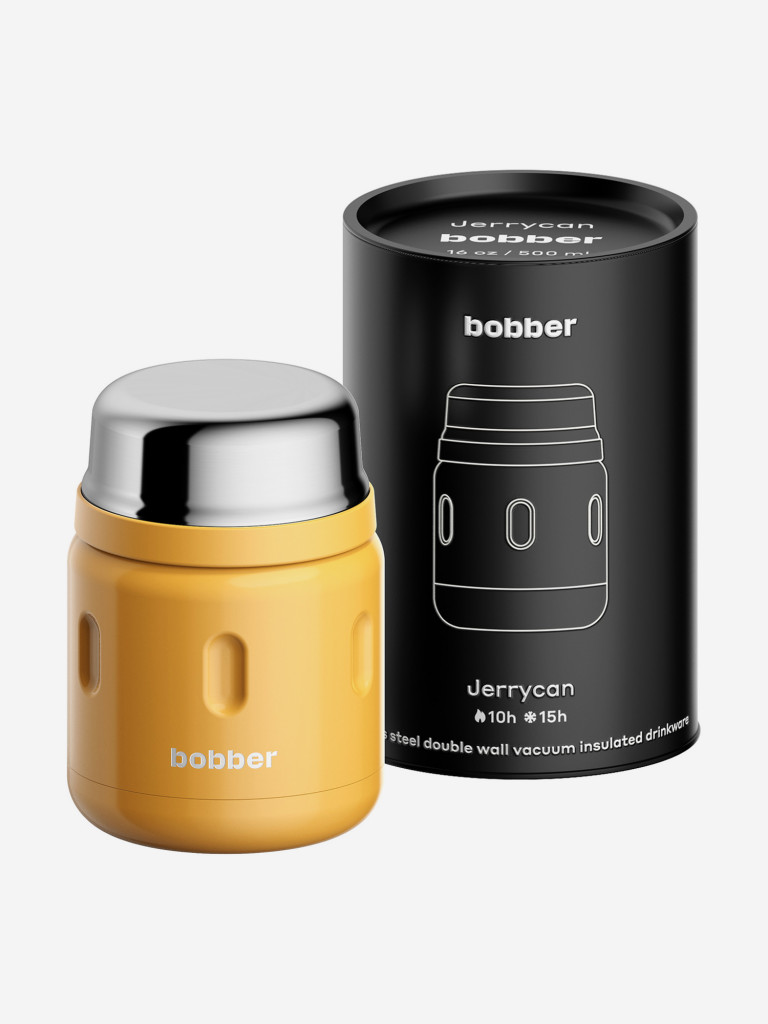 Термос вакуумный для еды BOBBER Jerrycan 500 мл, тепло до 10 часов, оранжевый