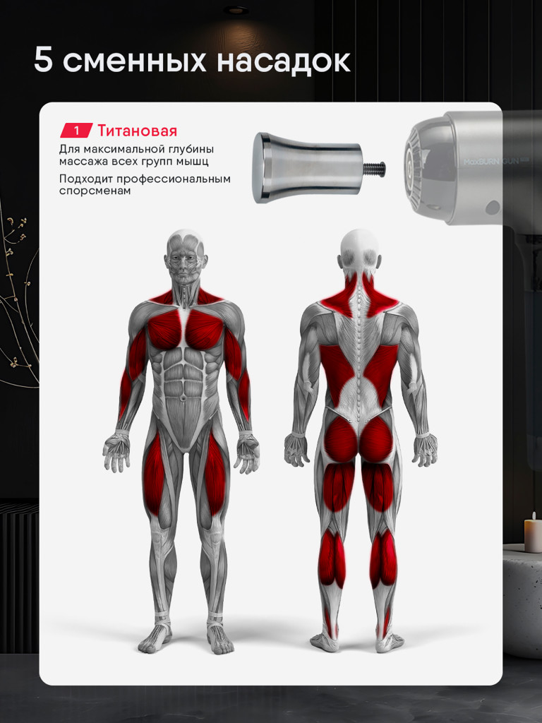 Массажер перкуссионный электрический для всего тела Ergonova MaxBurn GUN Pro антицеллюлитный
