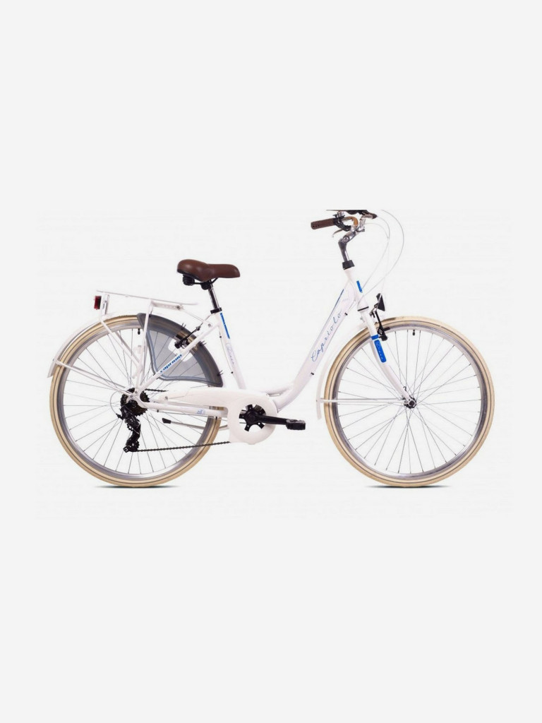 Велосипед CAPRIOLO CITY DIANA ALU (1 X 7), рама алюминий 18'', колёса 28'' (белый - синий)