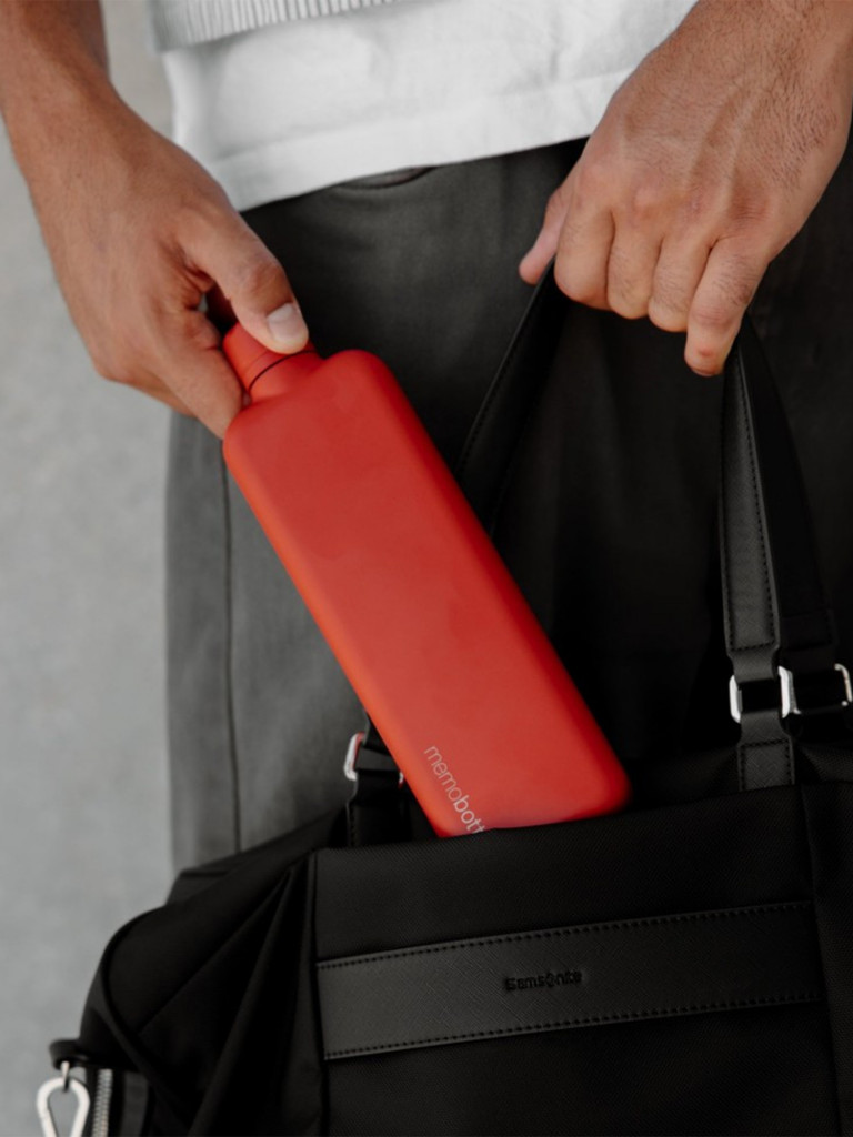 Бутылка из нержавеющей стали Memobottle SLIM, красный