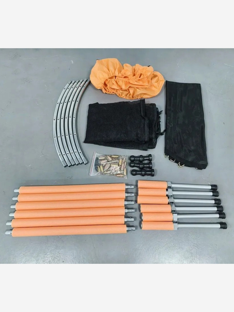 Батут детский каркасный Batutoff с защитной сеткой с прямыми ножками оранжевый