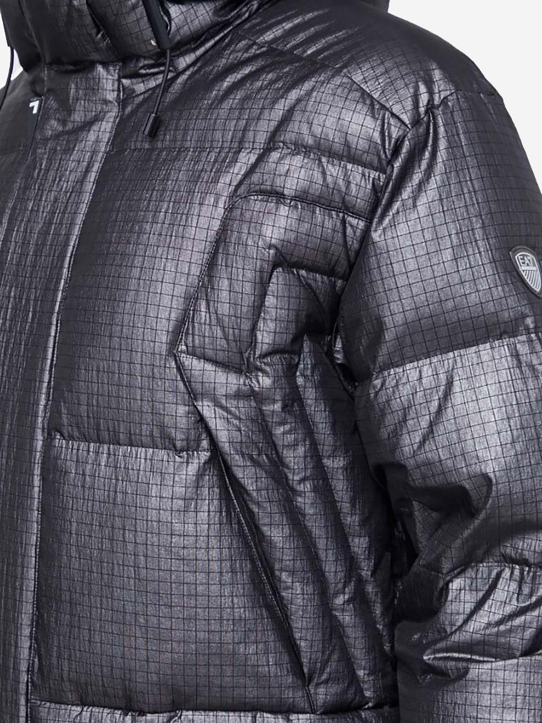 Глянцевый пуховик оверсайз мужской EA7 DOWN JACKET