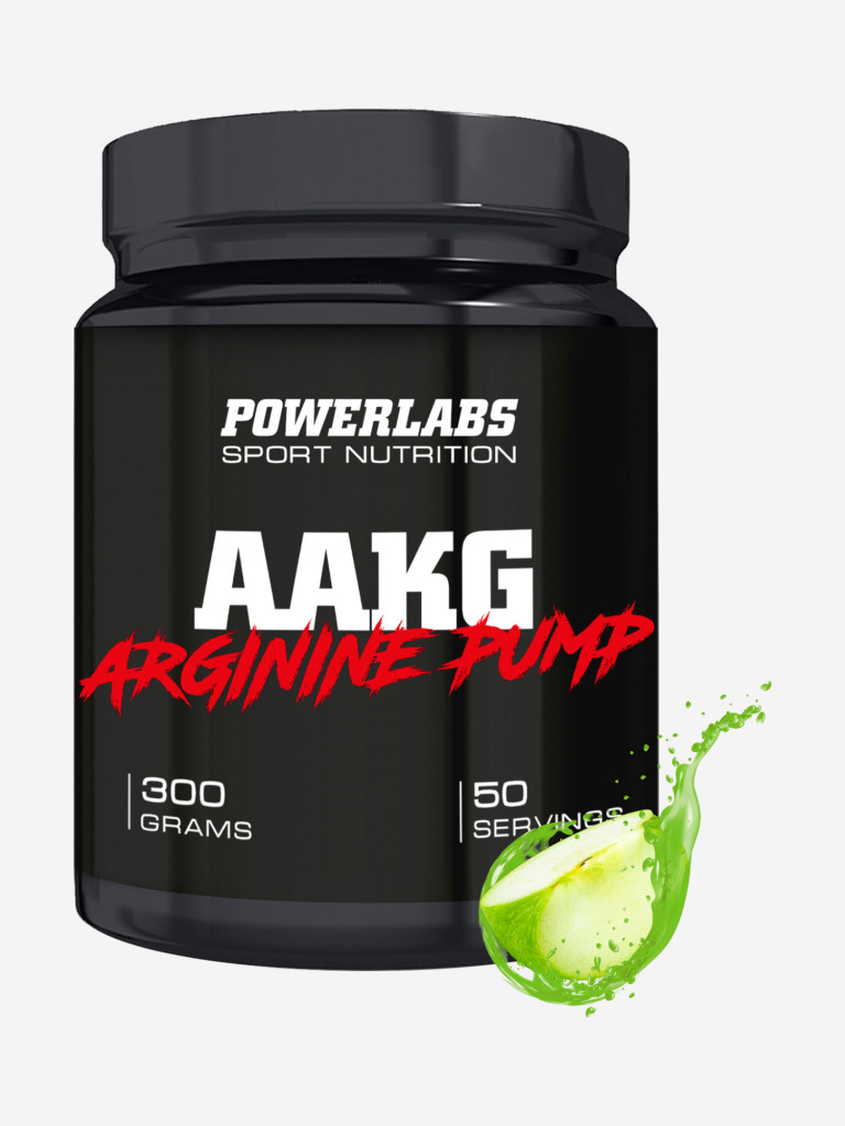 Аргинин AAKG, Powerlabs, 300 г, яблоко