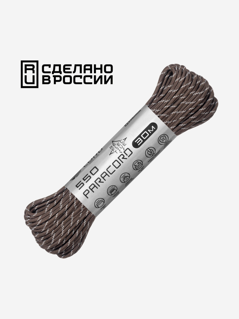 Паракорд 550 CORD nylon 30м RUS световозвращающий (brown)