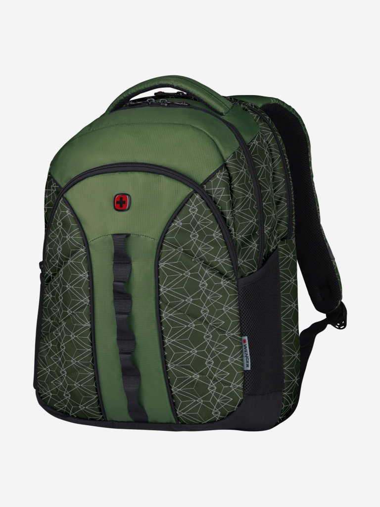 Рюкзак WENGER Sun 16'', зеленый со светоотражающим принтом, полиэстер, 35x27x47 см, 27 л