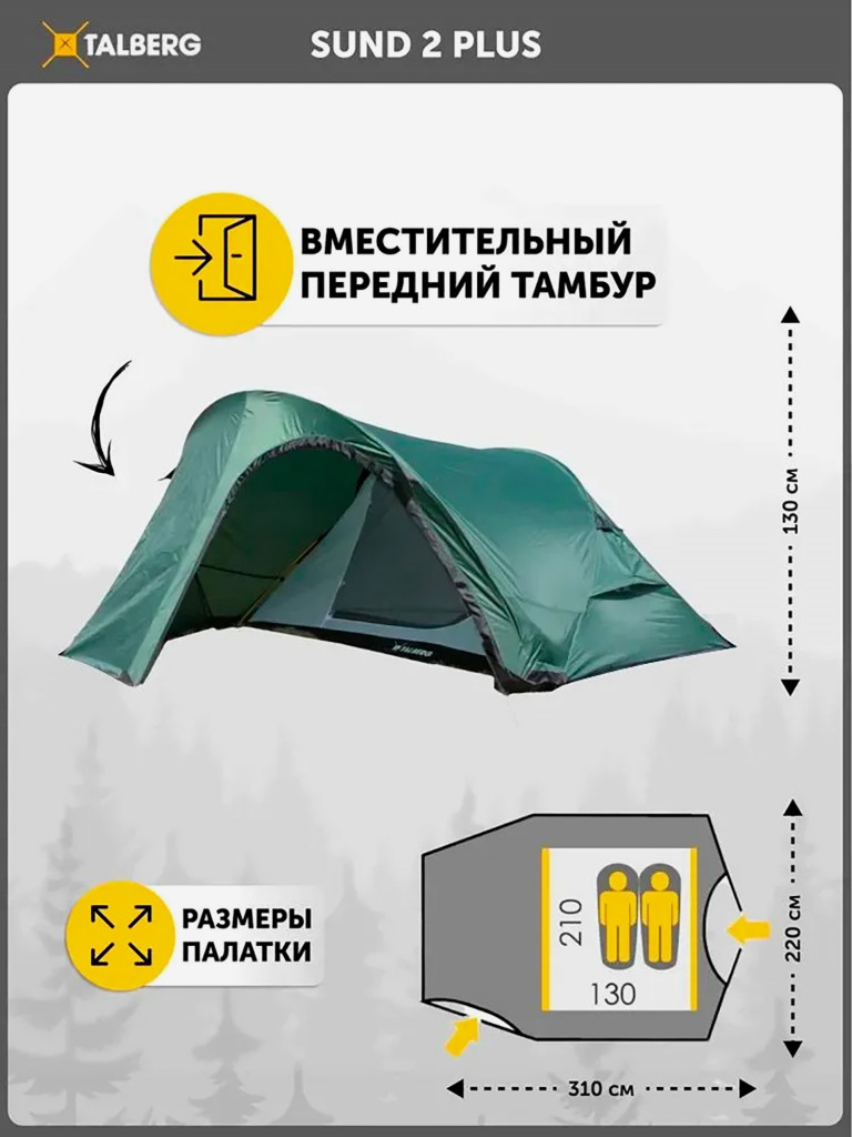 SUND 2 PLUS палатка Talberg, зелёный
