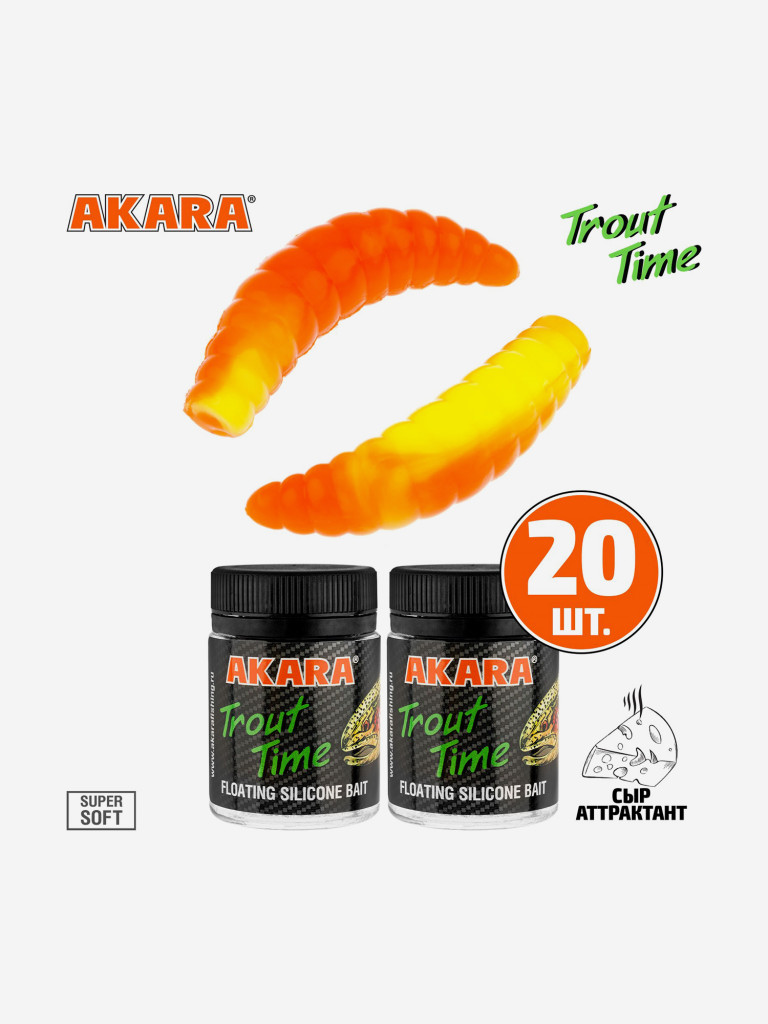 Силиконовая приманка Akara Trout Time MAGGOT 1,6 Cheese 461 (20 шт.)