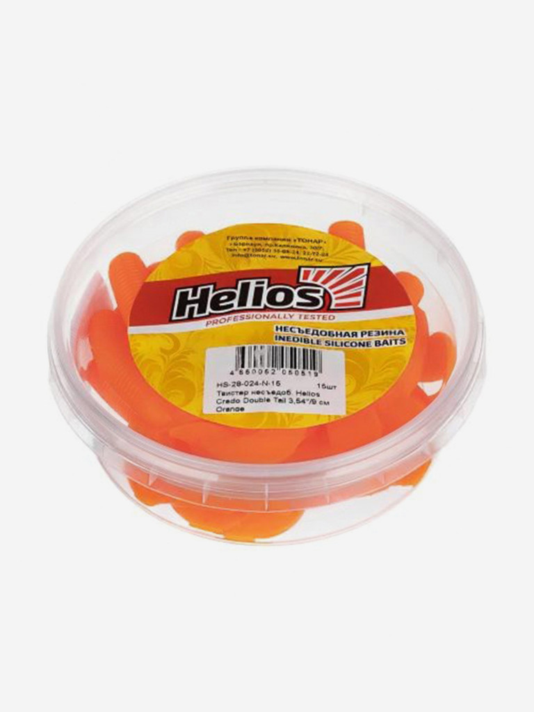 Мягкая приманка Helios Credo Double Tail, 3,54" / 9 см, Orange, 15 штук (HS-28-024-N-15)
