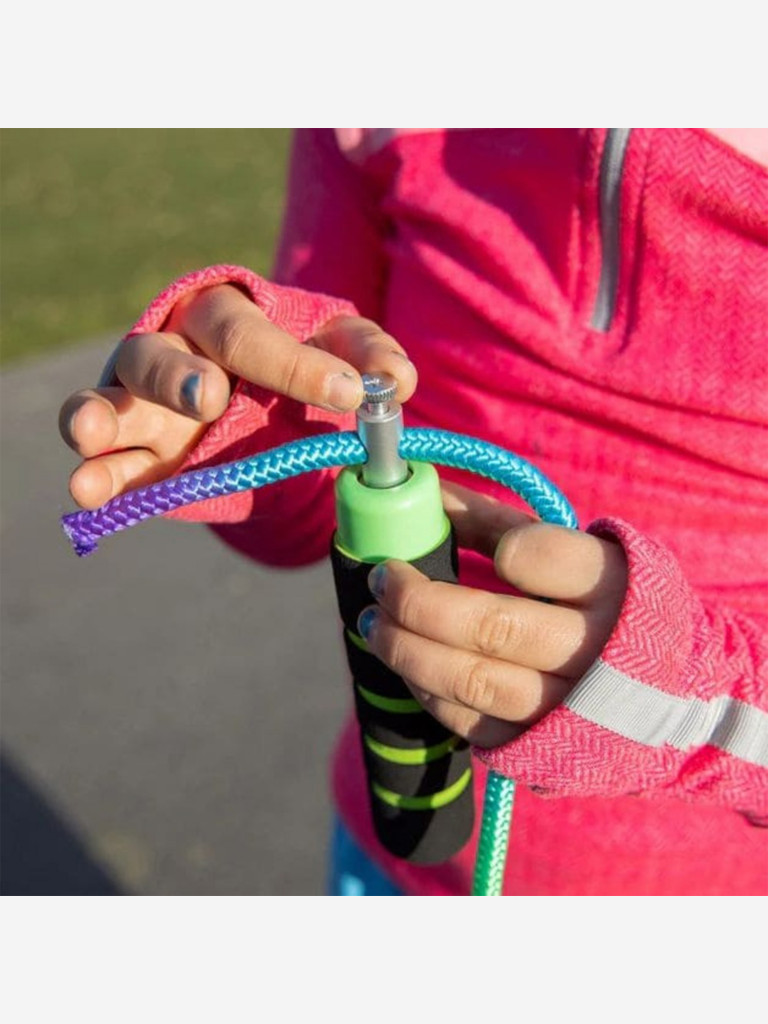 Elite Jumps, радужная скакалка из плетеного нейлона, Rainbow Tie-Die Cloth Rope, 8 футов (244 см)