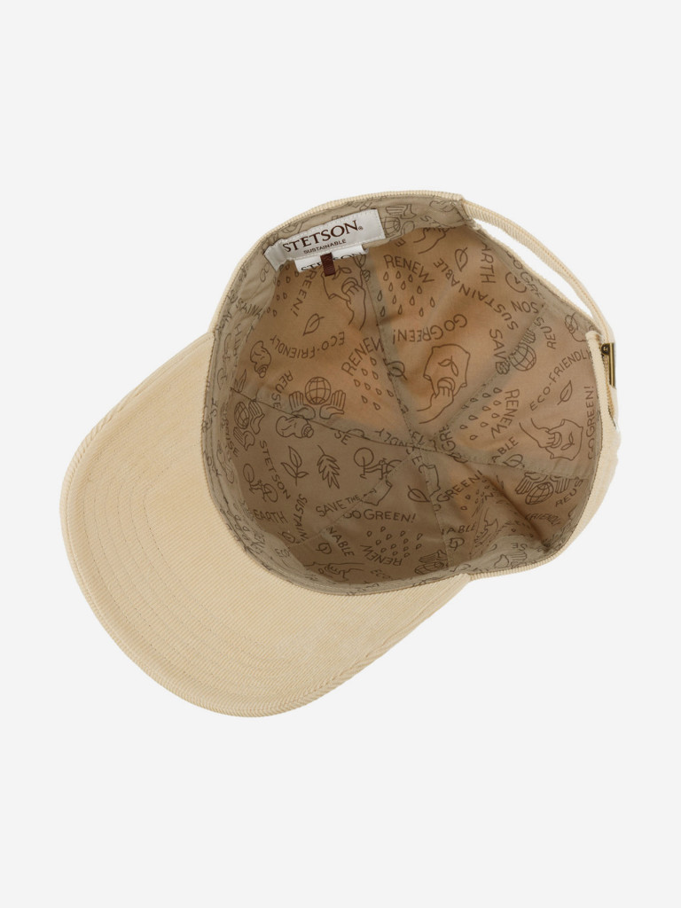 Бейсболка STETSON 7721147 BASEBALL CAP SUSTAINABLE CORDUROY (бежевый)