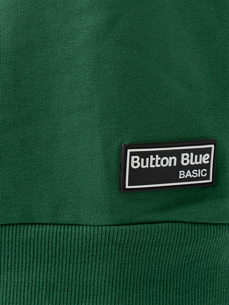 Худи для девочки с манжетами зеленое Button Blue