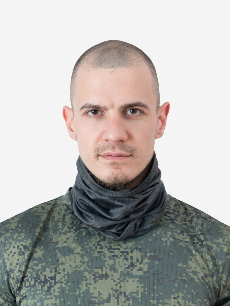 Бандана сетка с перфорацией черный мох камуфляжная Jägermann