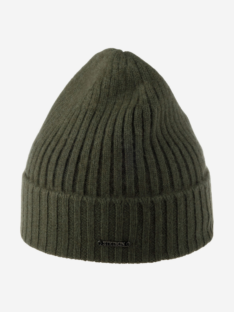 Шапка с отворотом STETSON 8599211 BEANIE CASHMERE (оливковый)