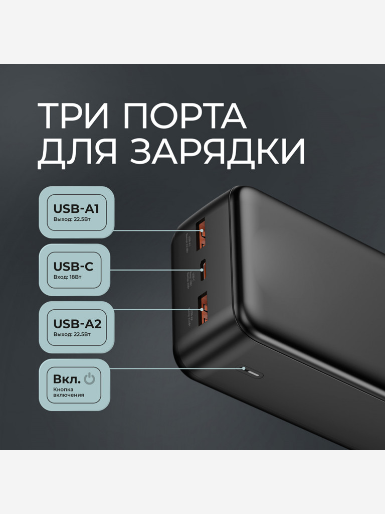 Внешний аккумулятор NRG Turbo V4 30000 мА-ч (111Вт-ч), дисплей