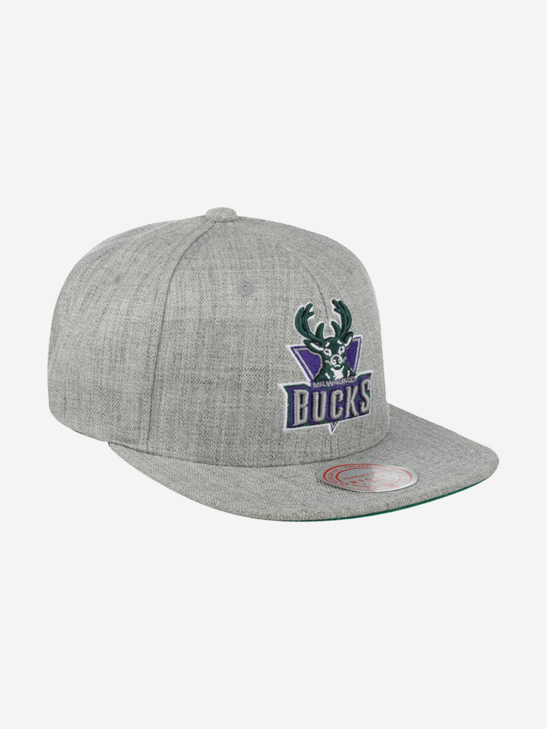 Бейсболка с прямым козырьком MITCHELL NESS HHSS3274-MBUYYPPPGYHT Milwaukee Bucks NBA