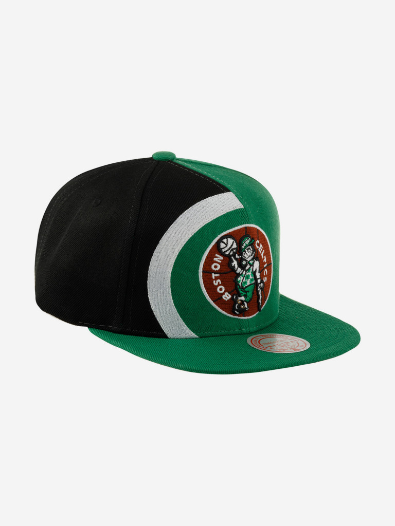 Бейсболка с прямым козырьком MITCHELL NESS HHSS2992-BCEYYPPPGREN Boston Celtics NBA (зеленый)