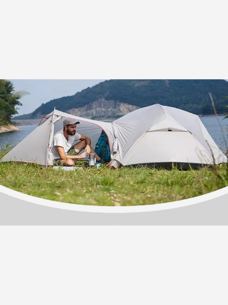 Палатка Naturehike Mongar NH17T007-M 20D двухместная сверхлегкая , серая, 6927595708071