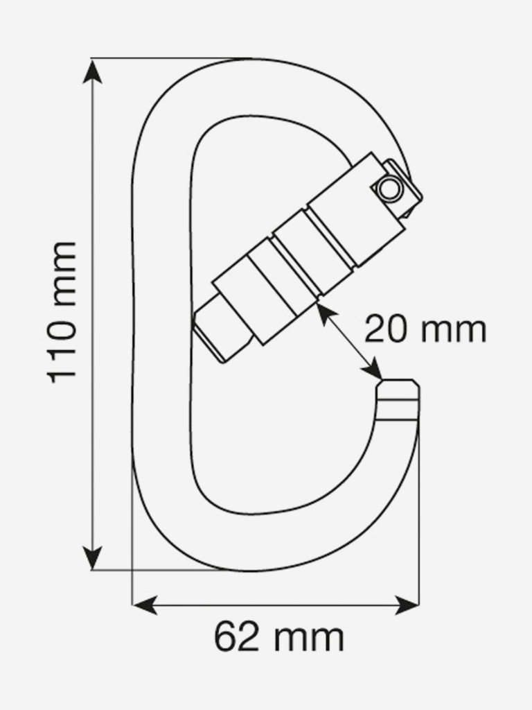 Овальный карабин из алюминиевого сплава Camp OVAL XL 2LOCK
