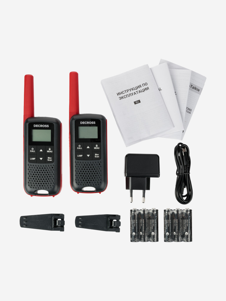 Комплект из двух радиостанций Decross DC63 Red Twin EU с ЗУ