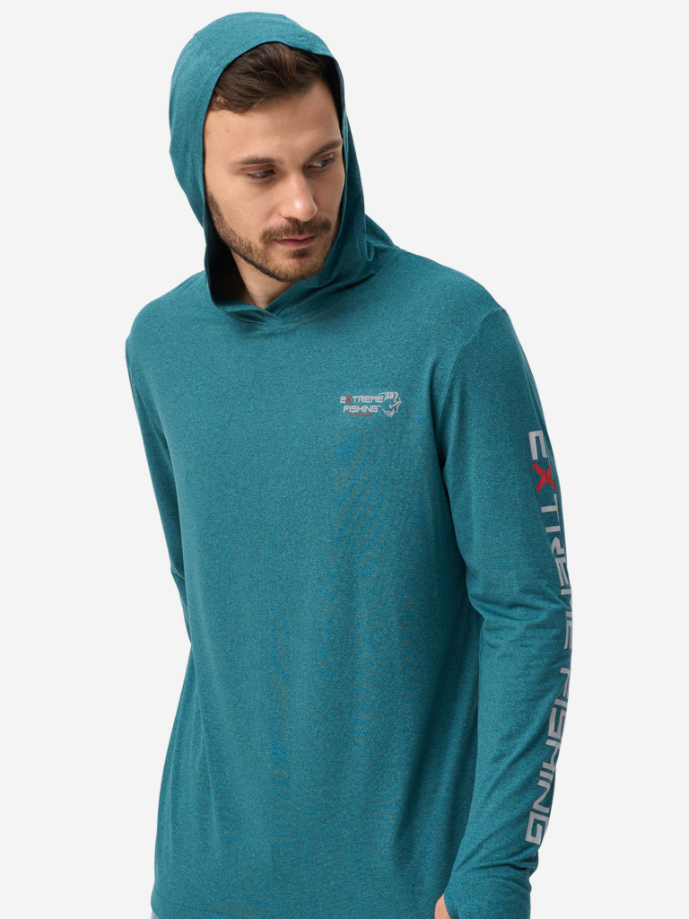 Лонгслив мужской Extreme Fishing PSS-G302H с капюшоном, с защитой от солнца UPF50+ для рыбалки