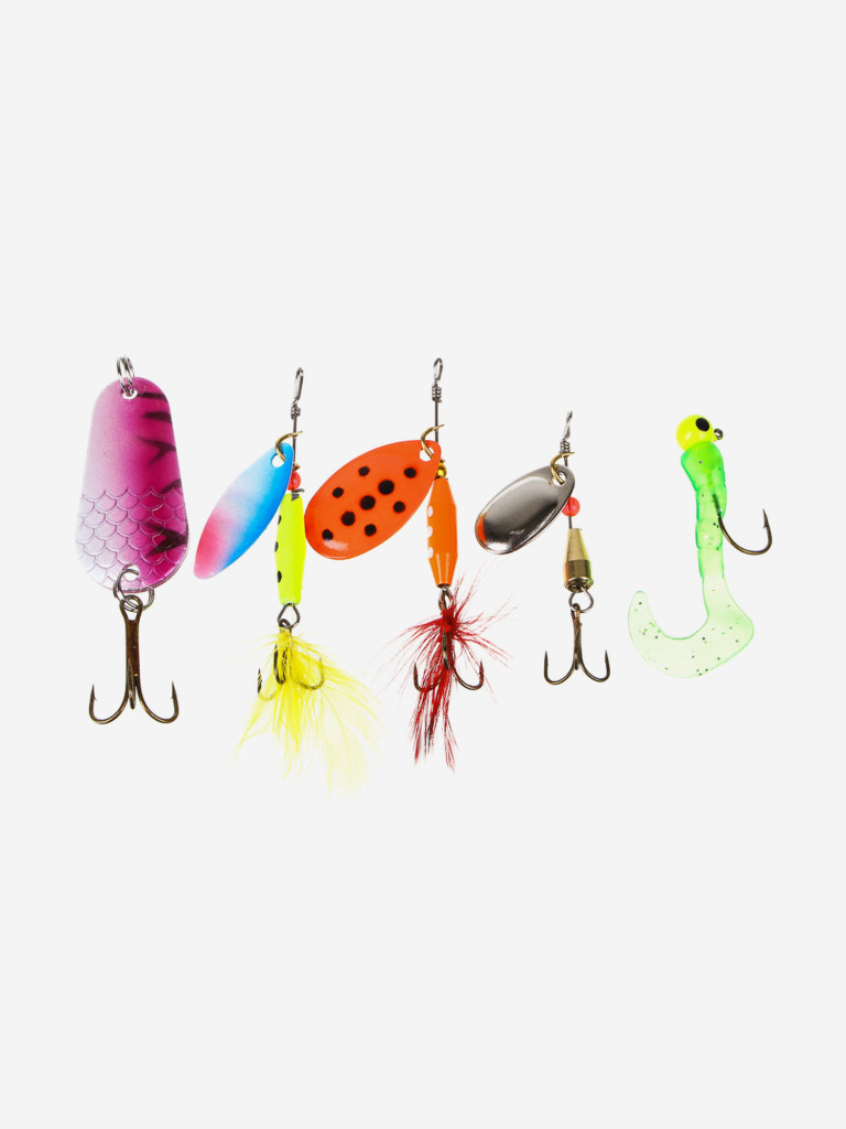 AZOR FISHING Набор спиннингиста, спиннинг 2,1м, катушка с леской, 5 приманок