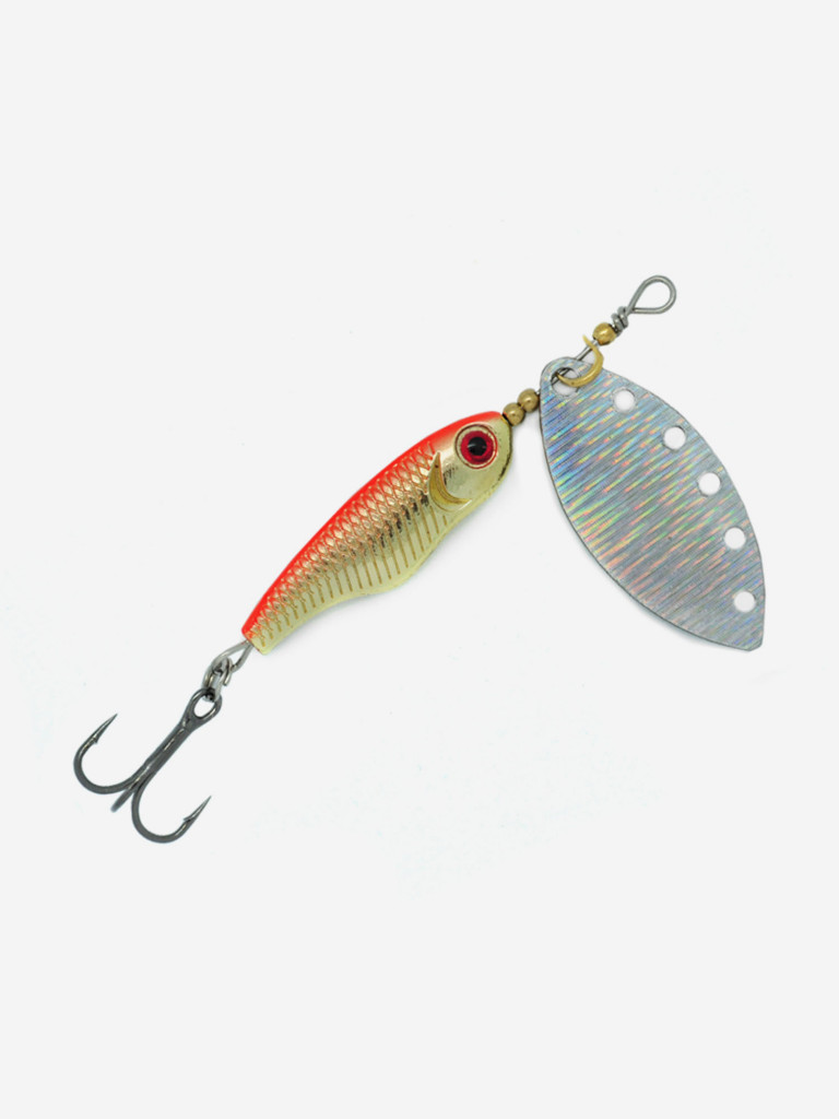 Блесна вращающаяся для рыбалки Mottomo Spin Blade #3 16g Gold Silver для спиннинга. Вертушка на голавля, жереха, щуку