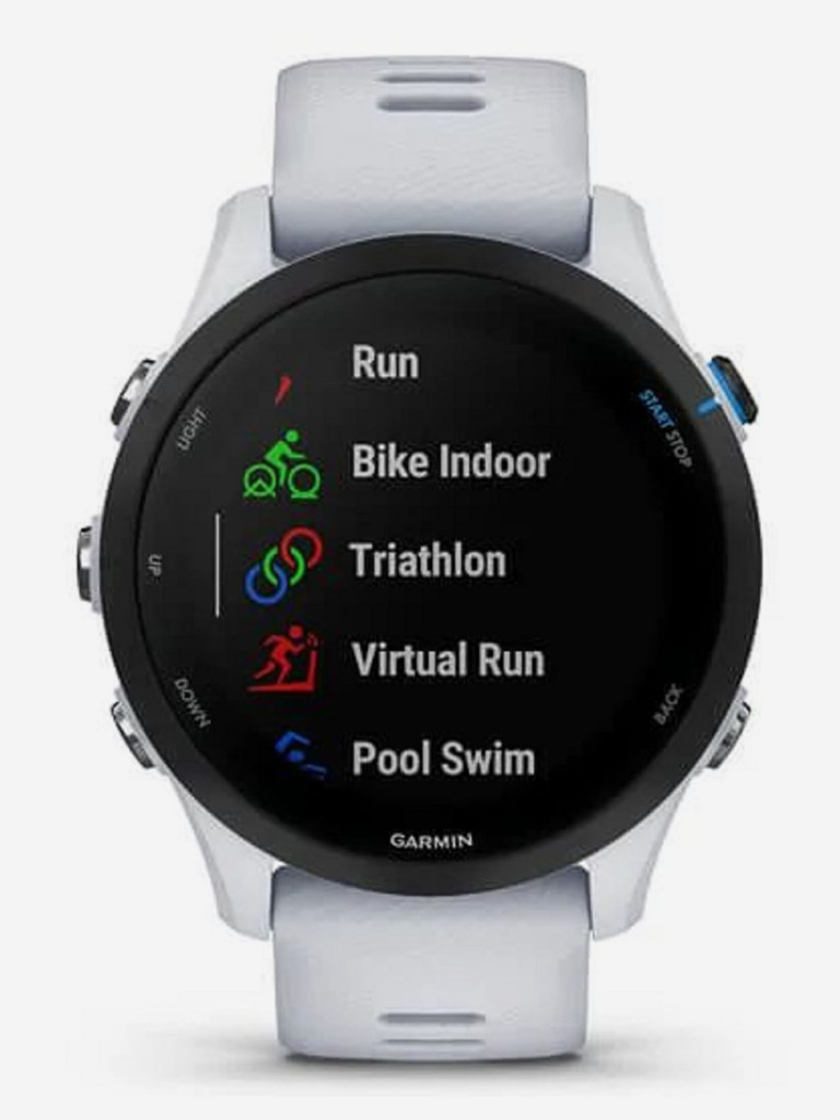 Часы Garmin Forerunner 255 Music с белым ремешком 010-02641-31