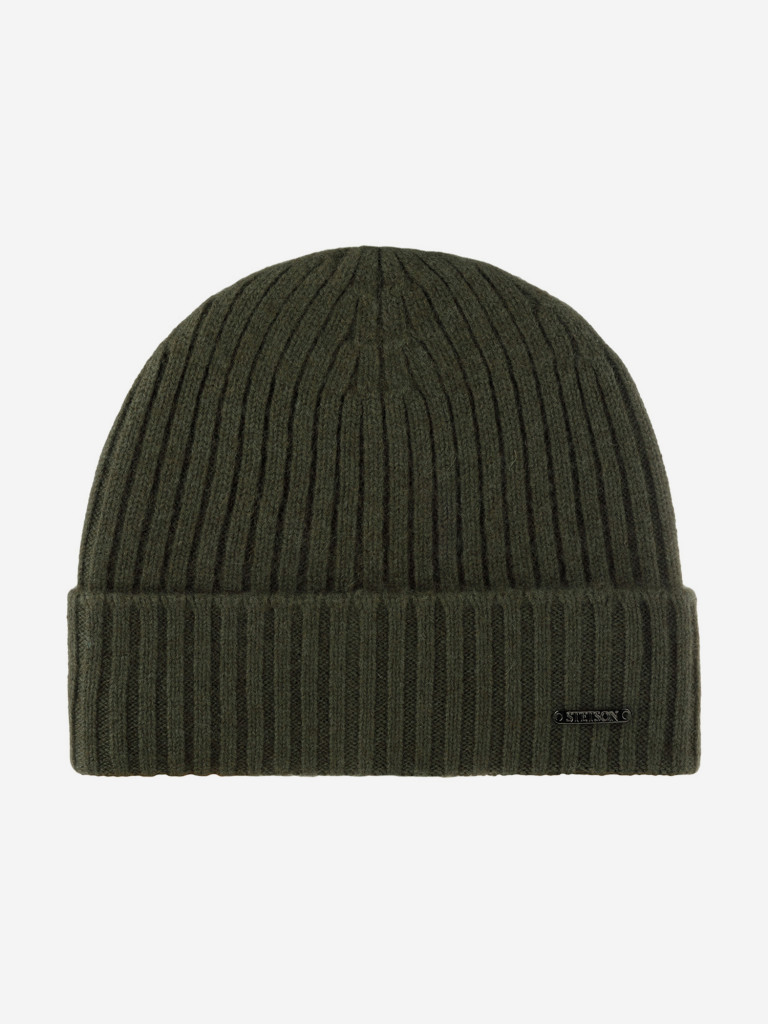 Шапка с отворотом STETSON 8599211 BEANIE CASHMERE (оливковый)