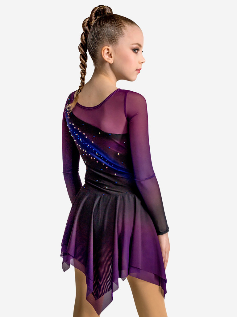 Платье для фигурного катания бифлекс 200 страз Танцующие