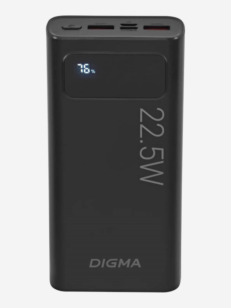 Мобильный аккумулятор DIGMA DGPF20A, черный, dgpf20a22pbk