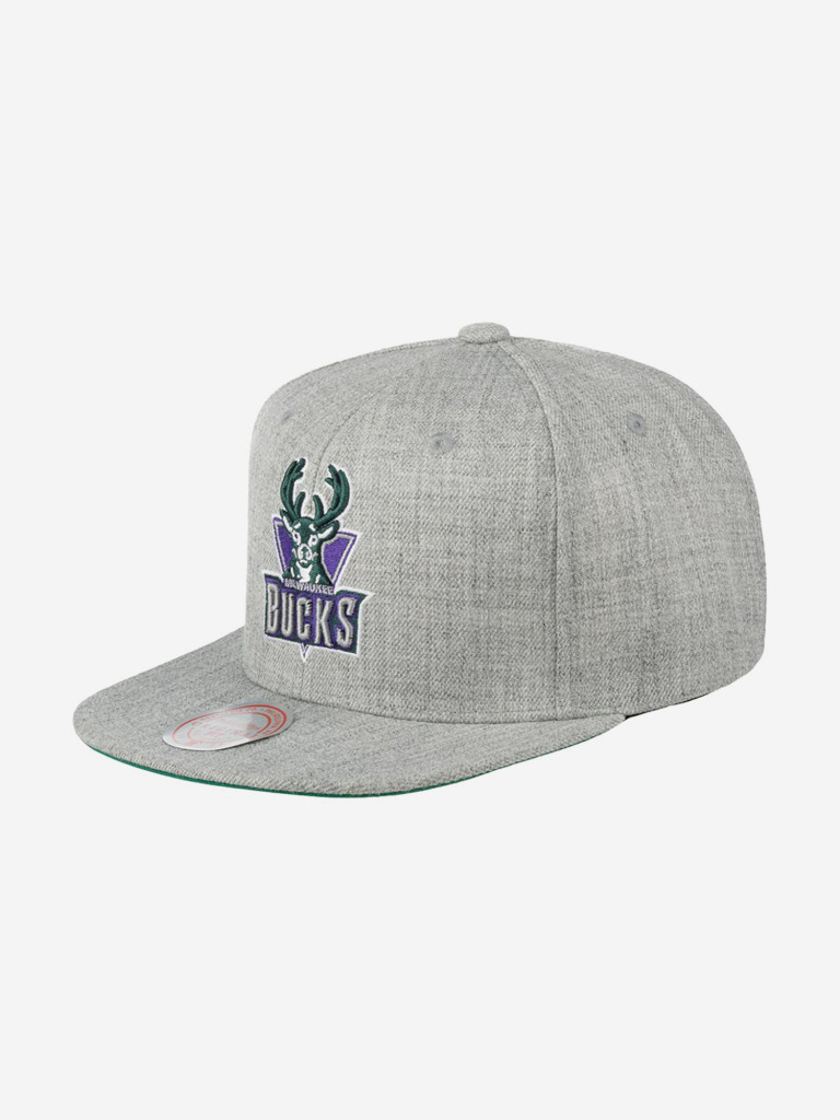 Бейсболка с прямым козырьком MITCHELL NESS HHSS3274-MBUYYPPPGYHT Milwaukee Bucks NBA