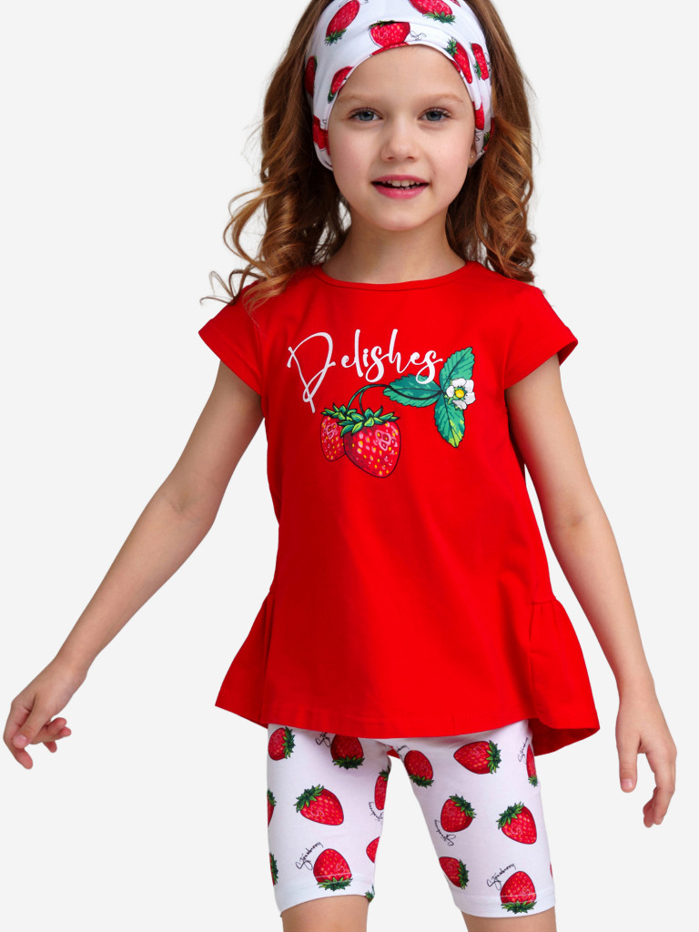 Комплект для девочек: легинсы укороченные, футболка PlayToday