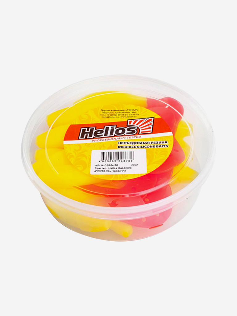 Мягкая приманка Helios Kasandra, 4"29/10,9 см, Acid lemon & Red, 20 штук (HS-34-029-N-20)